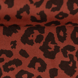 Kunstleder Wildleder Suede Clara terracotta Leo print